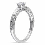 Texture-clad Promise Ring with 1/3ct TDW Diamonds and White Gold by Yaffie