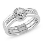 Yaffie Diamond Wedding Ring Set in White Gold with 1/4ct TDW