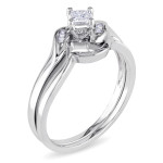 Yaffie 1/4ct TDW Diamond Bridal Set in White Gold - A Timeless Beauty