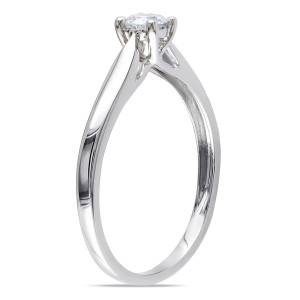 White Gold 1/4ct TDW Diamond Solitaire Ring - Custom Made By Yaffie™