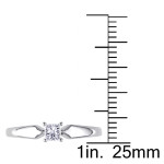 Sparkling Yaffie Diamond Solitaire Ring in White Gold, 1/4ct TDW