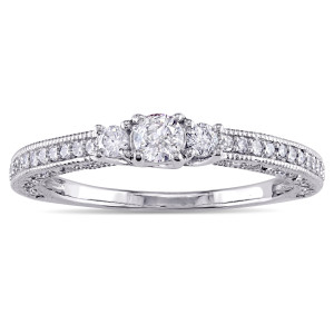 Vintage Promise Ring with 1/4ct TDW White Gold Diamonds by Yaffie
