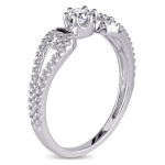 Sparkling Yaffie White Gold Promise Ring with Dainty Diamonds