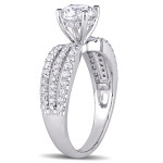 Radiant Yaffie White Gold Diamond Ring with 2ct TDW in Multi-Row Design - Perfect for Your Engagement
