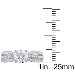Radiant Yaffie White Gold Diamond Ring with 2ct TDW in Multi-Row Design - Perfect for Your Engagement