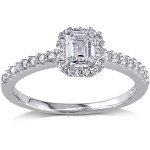 Elegance Meets Brilliance: Yaffie White Gold Emerald-cut Diamond Ring