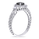 Custom Yaffie™ Engagement Ring with 5/8ct of Black and White Diamonds in White Gold