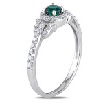 Emerald & Diamond Yaffie Ring in Stunning White Gold Design