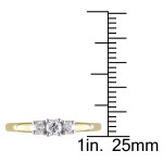 Certified 3-stone Promise Ring with Yaffie Gold and 1/4ct TDW Diamonds
