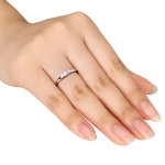 Certified 3-stone Promise Ring with Yaffie Gold and 1/4ct TDW Diamonds