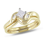 Gold Yaffie Bridal Set with 1/4ct Diamond Total Weight