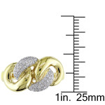 Sparkling Yaffie Gold Diamond Chain Link Ring with 1/5ct TDW