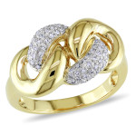 Sparkling Yaffie Gold Diamond Chain Link Ring with 1/5ct TDW