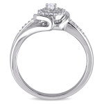 Yaffie Sterling Silver Bypass Ring with 1/5ct TDW Diamond Halo