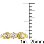 Golden Yaffie 3-Stone Diamond Engagement Ring with Split Shank, 1/5ct TDW