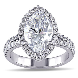 Engage in Elegance with Yaffie White Gold Marquise Diamond Ring