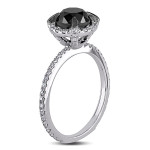 Black and White Diamond Fashion Ring by Yaffie™ - Custom Made with GH I2;I3 Diamonds, TW 2 CT, and Black Rhodium Plated White Gold
