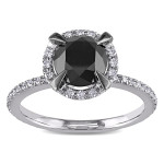 Black and White Diamond Fashion Ring by Yaffie™ - Custom Made with GH I2;I3 Diamonds, TW 2 CT, and Black Rhodium Plated White Gold