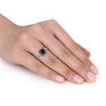 Yaffie™ Custom Black & White Diamond Fashion Ring - 2 CT TW, White Gold GH I2;I3, Black Rhodium Plated