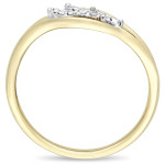 Diamond Floating Center Engagement Ring with Triple Marquise Cut in White and Gold Tones by Yaffie