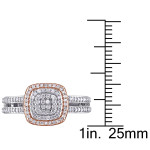 Yaffie 2-Tone Split Shank Diamond Engagement Ring with a Unique Grid Halo Design.