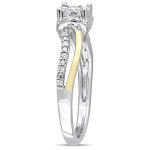 Yaffie Split Shank Engagement Ring - 2-Tone Yellow-Plated & White Sterling Silver with 1/5ct TDW Diamonds