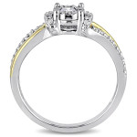 Yaffie Split Shank Engagement Ring - 2-Tone Yellow-Plated & White Sterling Silver with 1/5ct TDW Diamonds