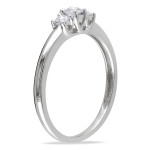 3-Diamond Engagement Ring with 1/4ct TDW in White Gold - Yaffie Collection