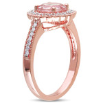 Rose Goldplated Yaffie Ring with Morganite and Sparkling Diamonds