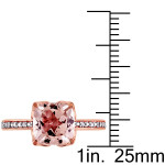 Yaffie Morganite and Diamond Engagement Ring in Luxurious Rose Gold Signature Collection