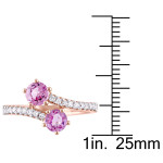 Rose Gold Pink Sapphire and Diamond Bypass Ring from Yaffie Signature Collection
