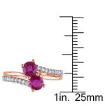 Rose Gold and Pink Sapphire Bypass Ring with Diamond Accents from Yaffie Signature Collection
