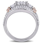 Golden Halo Bridal Ring Set with 1 1/2ct TDW Diamonds by Yaffie Signature Collection