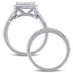 Breathtaking Yaffie Bridal Ring Set - White Gold with 1 1/2ct TDW Diamonds