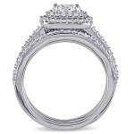 White Gold Diamond Halo Bridal Ring Set from Yaffie Signature Collection with a sparkle of 1 1/2ct TDW