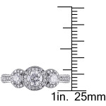 White Gold Ring with 1ct TDW 3-Stone Diamond Design by Yaffie Signature Collection