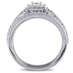 Yaffie Princess Diamond Bridal Ring Set - the epitome of elegance in White Gold with 1ct TDW.