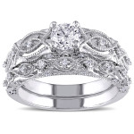 Stunning Yaffie Vintage Diamond Bridal Ring Set
