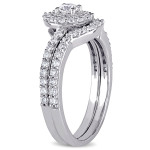 Yaffie Swirled Promise Bridal Ring Set with 3/4ct TDW White Gold Diamonds