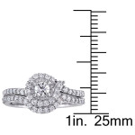 Yaffie Swirled Promise Bridal Ring Set with 3/4ct TDW White Gold Diamonds