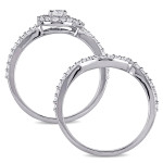 Yaffie Swirled Promise Bridal Ring Set with 3/4ct TDW White Gold Diamonds