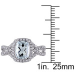 Radiant Aquamarine and Diamond Yaffie Signature Ring in White Gold