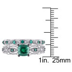 Emerald & Diamond Bridal Set by Yaffie Signature Collection in White Gold