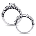 Yaffie Signature Bridal Ring: White Gold, Sparkling Sapphire, and Dazzling Diamonds