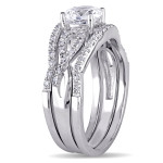 Signature White Gold Creation with Brilliant Diamond Infiniti and White Sapphire from Yaffie Collection, 1/4ct TDW.
