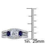 Yaffie Diamond, White and Blue Sapphire Signature Collection in White Gold