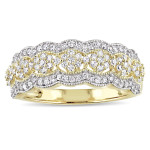 Milgrain Detailed Anniversary Ring with Yaffie Signature Gold and 1/2ct TDW Diamonds