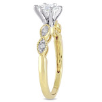 Golden Infinity Diamond Engagement Ring with Marquise and Round-Cut 1/4ct TDW from Yaffie Signature Collection