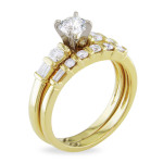 Gold Bridal Ring Set with 1ct TDW Diamonds from Yaffie Signature Collection