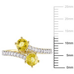 Gold Yellow Sapphire & 1/5ct TDW Diamond Bypass Ring from Yaffie Signature Collection